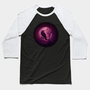 Raven and full moon Baseball T-Shirt